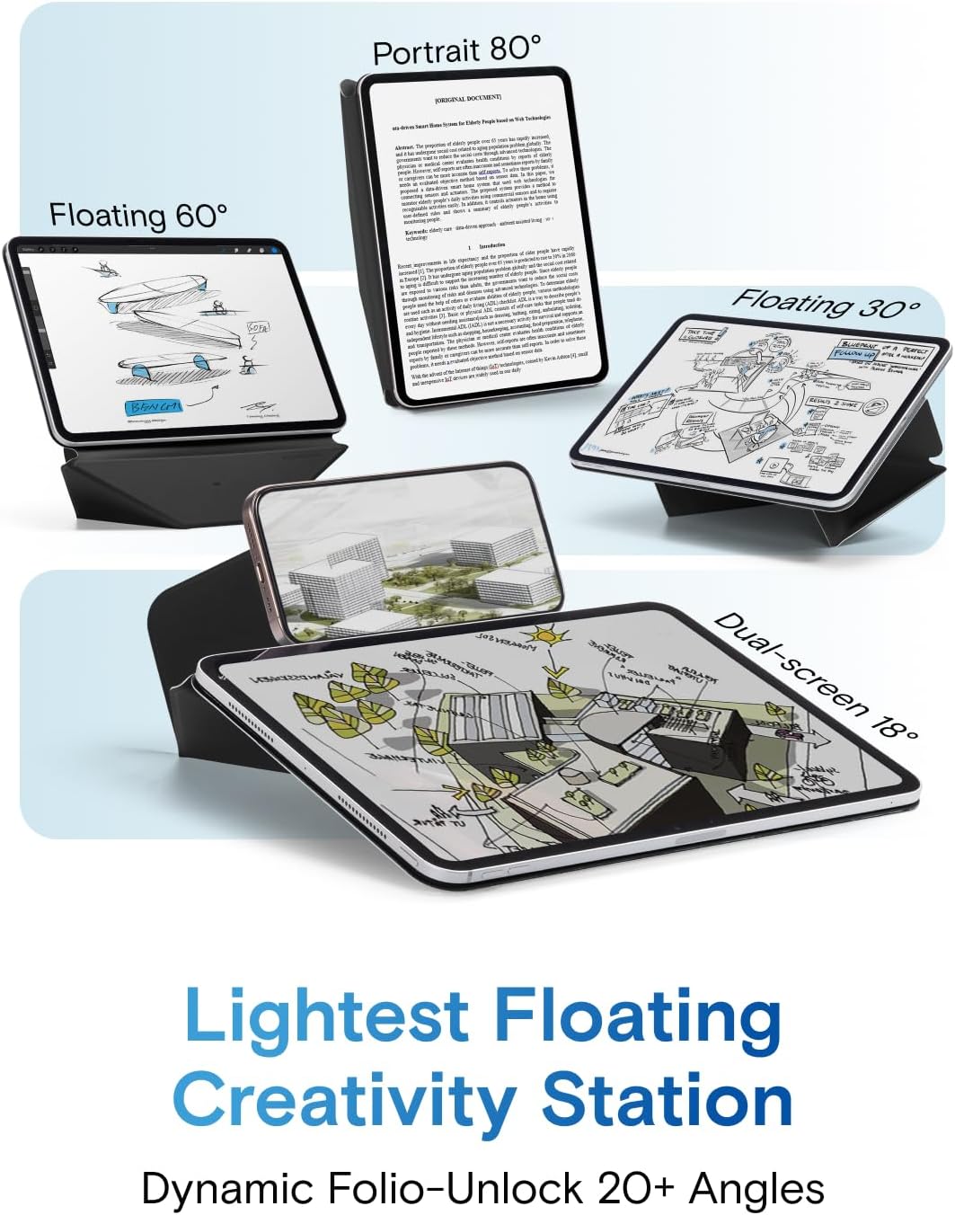 moft dynamic folio case for ipad pro 11-inch(2nd/3rd/4th generation, 2020/2021/ 2022), silm magnetic stand case with 20+ viewing angles, auto wake/sleep,jet black jet black ipad pro 11"(2nd/3rd/4th gen.2020/2021/2022)