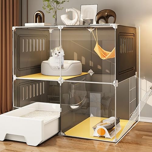 Jaula for Gatos, Jaulas Grandes for Gatos en Interiores con Caja de Arena, Recinto for Gatos DIY