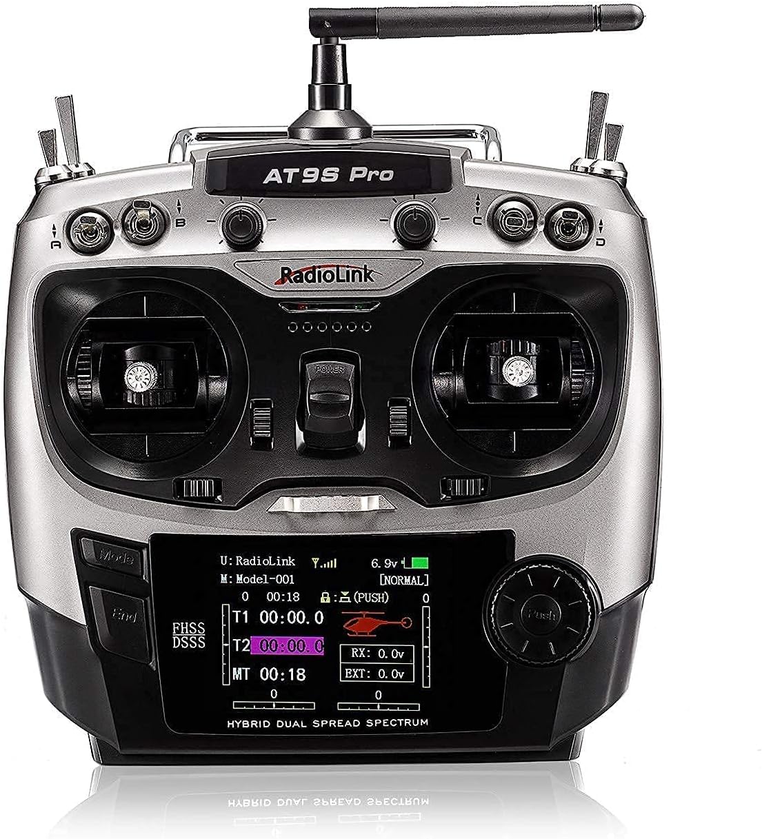 Radiolink AT9S Pro 10/12 Channels 2.4G RC Radio Transmitter and Receiver R9DS with PRM-01 Real-time Airplane Battery Monitor Telemetry Module, (Mode 2 Left Hand) : Toys & Games