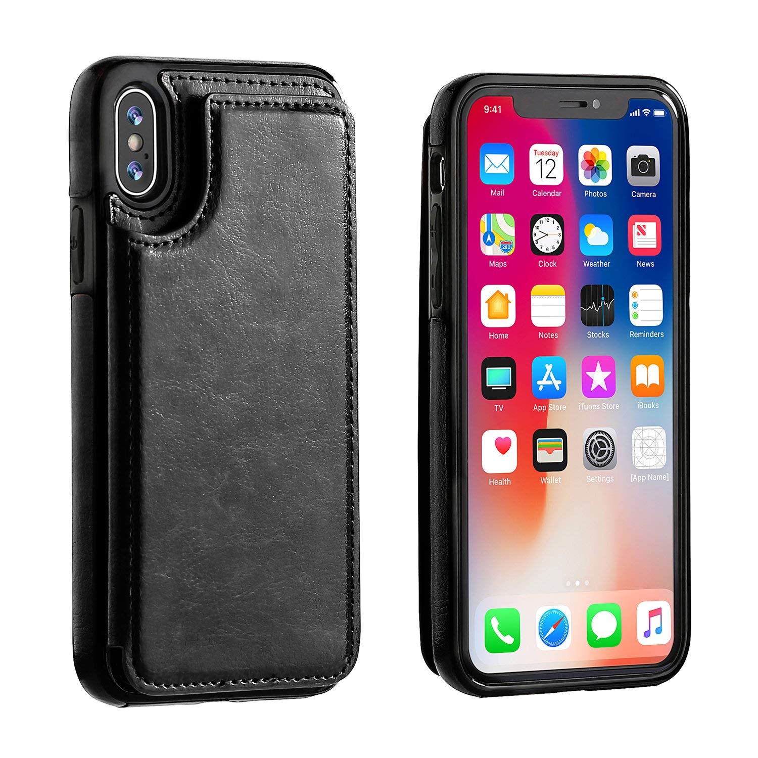 ⭐️iPhone X/ Xs 対応 ケース 背面ポケット、スタンド機能付 Amazon.co.jp: iPhone X ケース/iPhone Xs 対応 ケース 背面