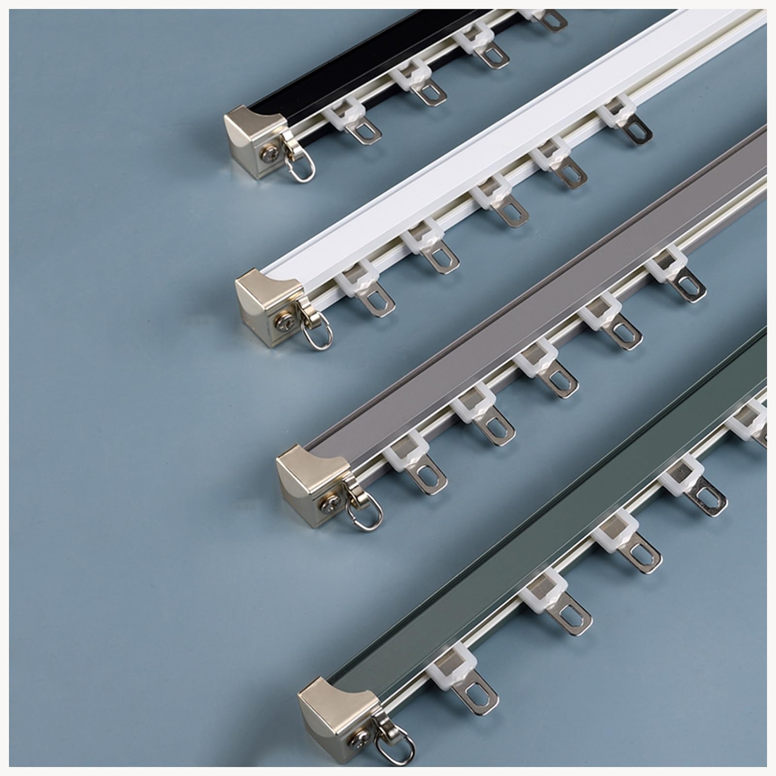 Heavy Duty Ceiling Wall Mounted Curtain Tracks and Fittings for Room Divider in Living Room and Bedroom White 90cm/2.9ft
