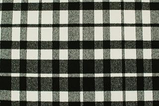 Tessuto al metro: Twill misto lana a quadri bianco e nero