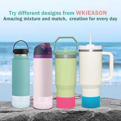 Vista 66 de WK IEASON 2 Pcs Tumbler Bottom Protector Boot for Stanley Quencher Adventure 40oz & Stanley IceFlow 20oz 30oz, Stealth Landing-2.83inch Bottom