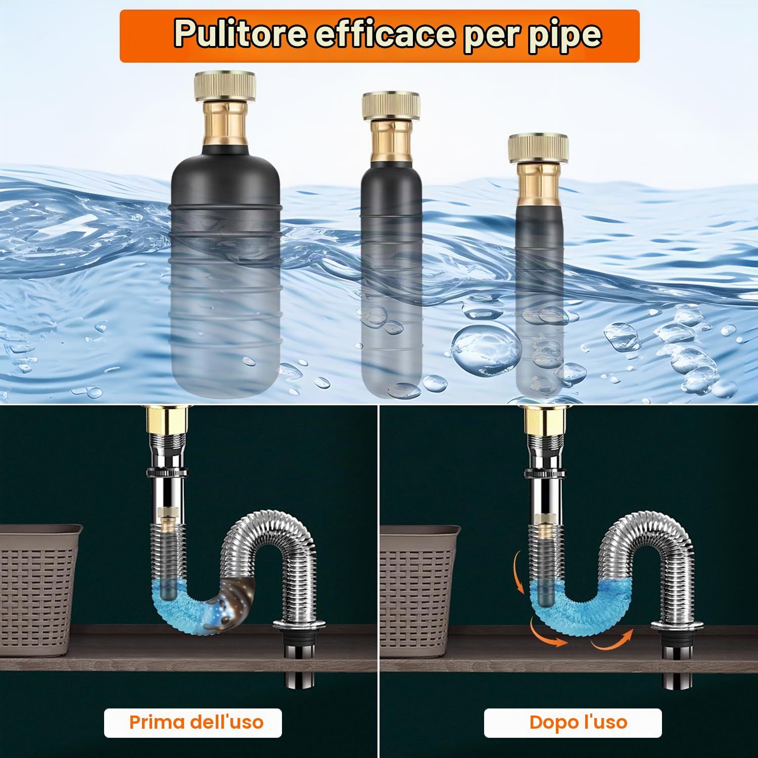 Tissting Kit di 3 Vesciche di Scarico,Sacca di Scarico per La Pulizia dello Scarico, in Gomma per Lavelli del Bagno,Doccia, Scarichi della Piscina Sblocca I Blocchi Ostinati nello Scarico Principale