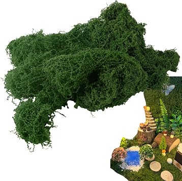 Realistic Miniature Vines, Hanging Moss Scenery Fake Vines for Diorama, Miniature Plants for DIY Mini Model Railway Fairy Garden Architecture Natural Green