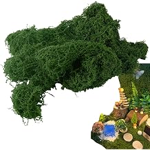 Realistic Miniature Vines, Hanging Moss Scenery Fake Vines for Diorama, Miniature Plants for DIY Mini Model Railway Fairy Garden Architecture Natural Green