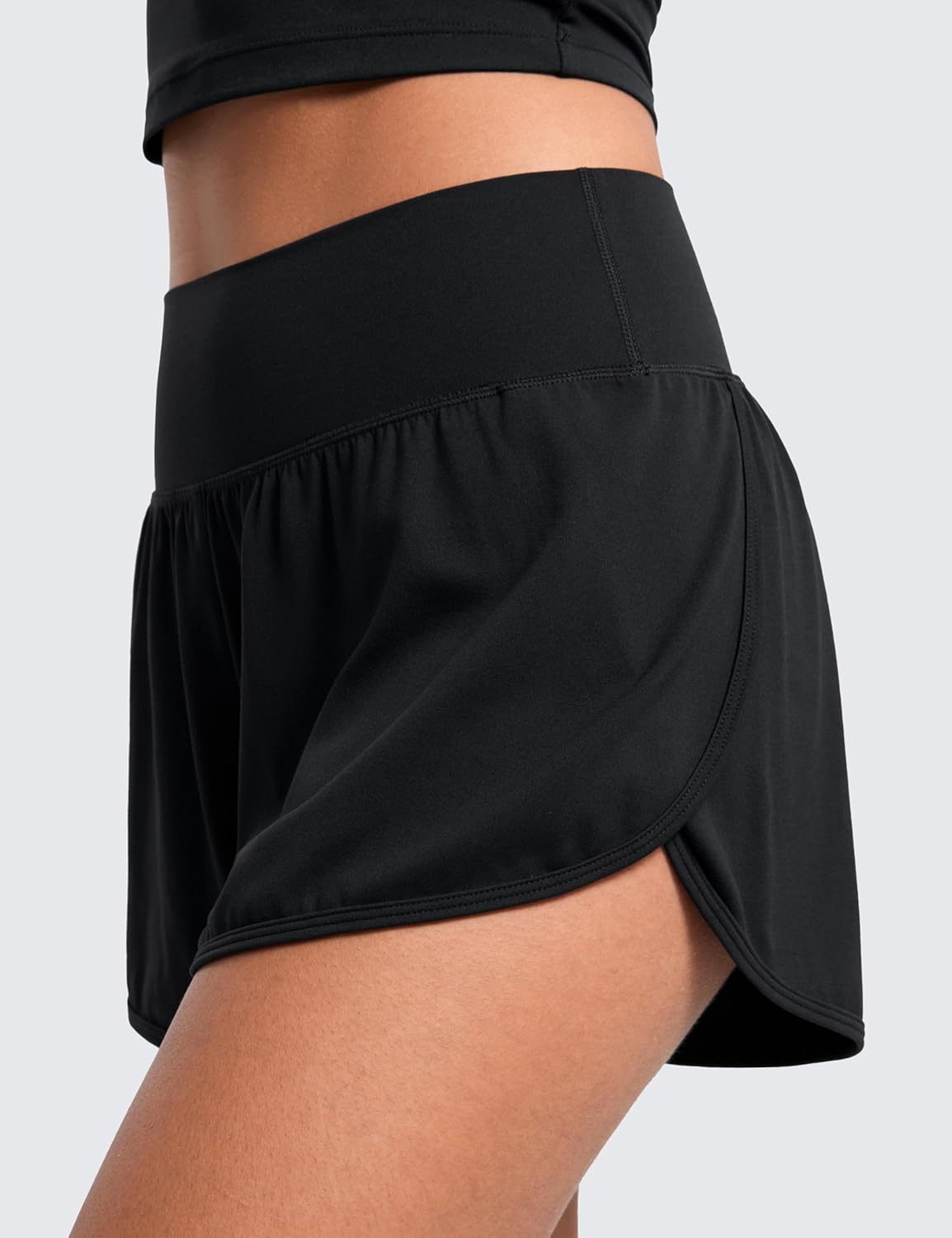 CRZ YOGA Butterluxe-Light High Waisted Dolphin Shorts for Women 2.5" Soft Split for Casual Lounge Athletic Yoga with Liner - Image 3