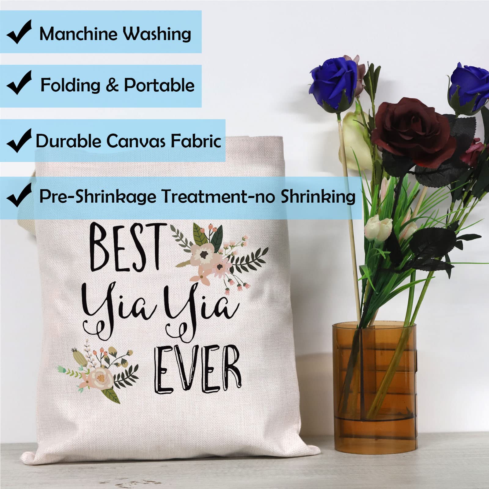 GJTIM Yiayia Gift Best Yiayia Ever Gift Grandma Toiletry Travel Bag Gift for Grandma