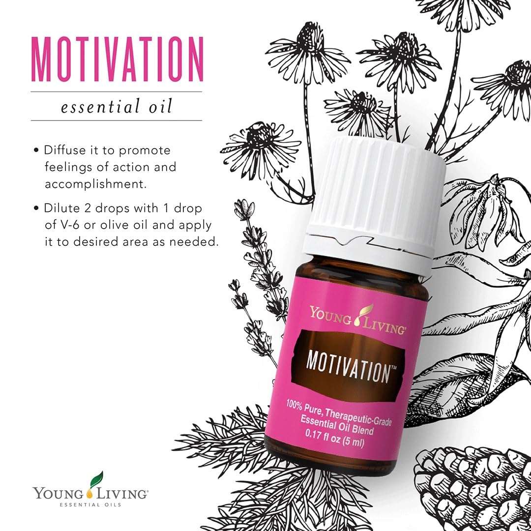 Young Living - Motivation Essential Oil 5 ml | Aromatherapy for Positive Mindset & Boosting Productivity | 100% Pure & Premium-Grade | Ideal for Massage, Meditation, & Diffuser