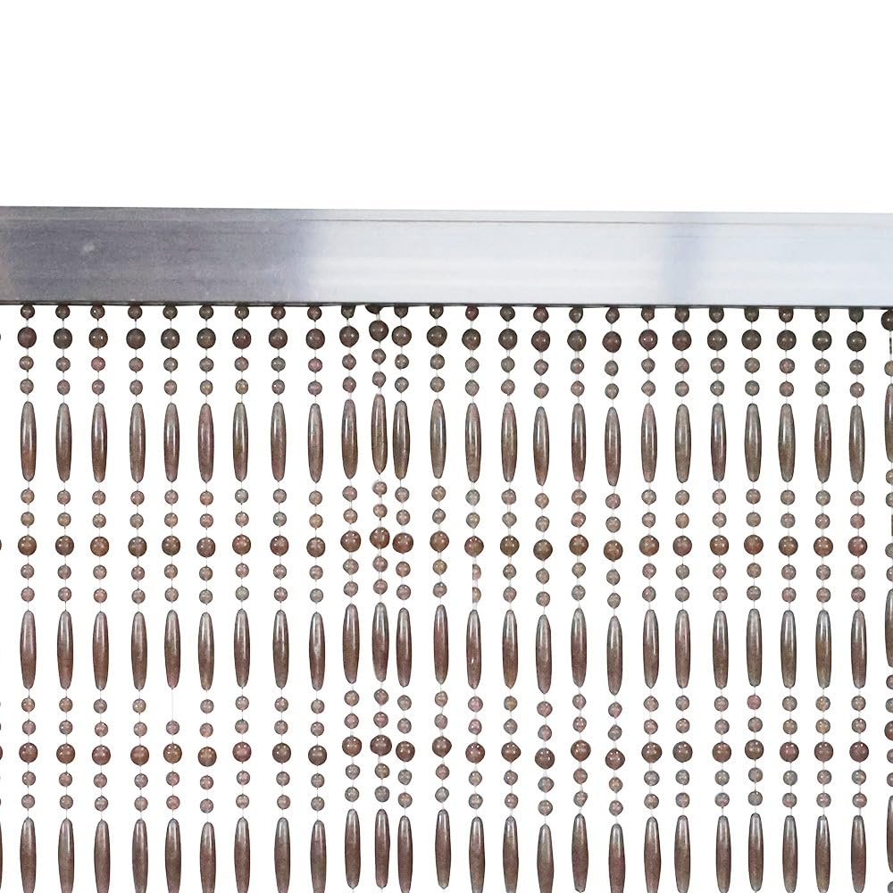 IVOL Rideau de porte – Rideau anti-mouches en perles – 90 x 220 cm (Robin, gris)