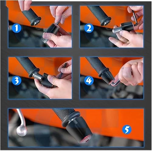 Miniatura 3 de Empuñaduras de manillar de motocicleta de 78 pulgadas, 0.866 in, agarres para manillar de motocicleta, tapa de extremo para Yamaha XT660E XT660 XT