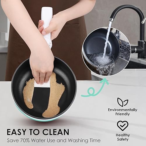 Miniatura 6 de Audecook Olla eléctrica, mini sartén eléctrica portátil antiadherente de 1.7 litros con ajuste de potencia, multicocina de viaje para carne, sopa,