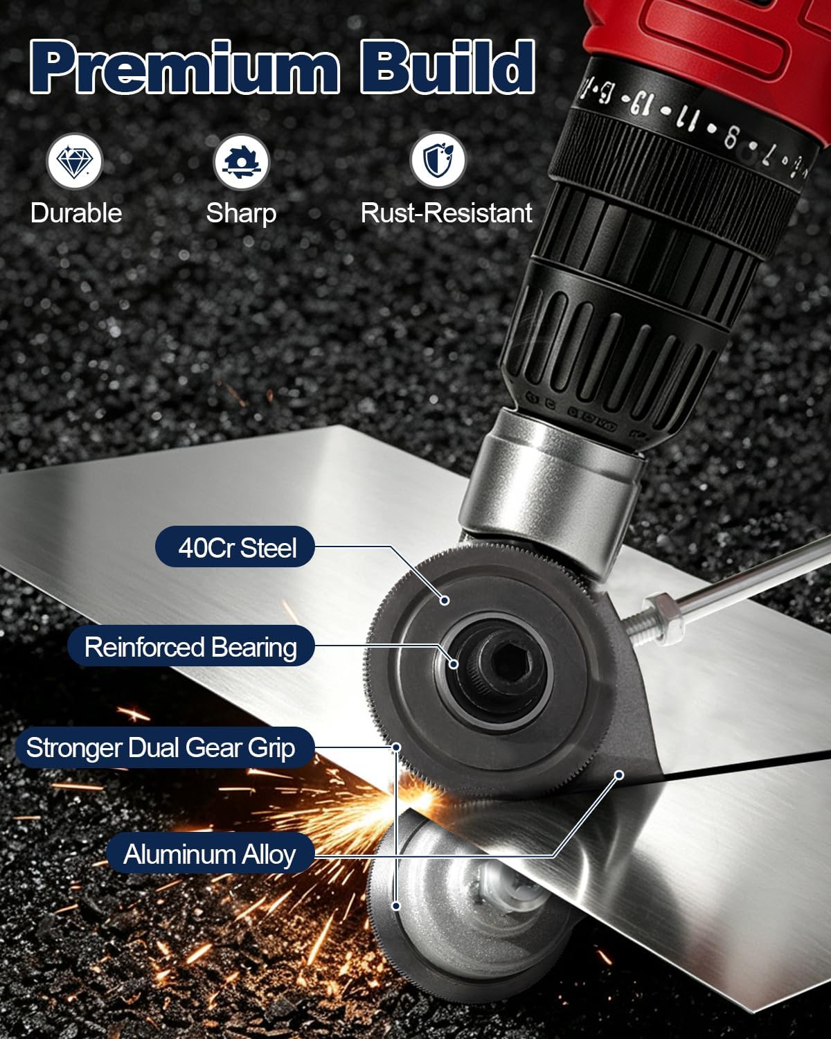 Upgraded Sheet Metal Cutter Attachment for Drill, Metal Nibbler