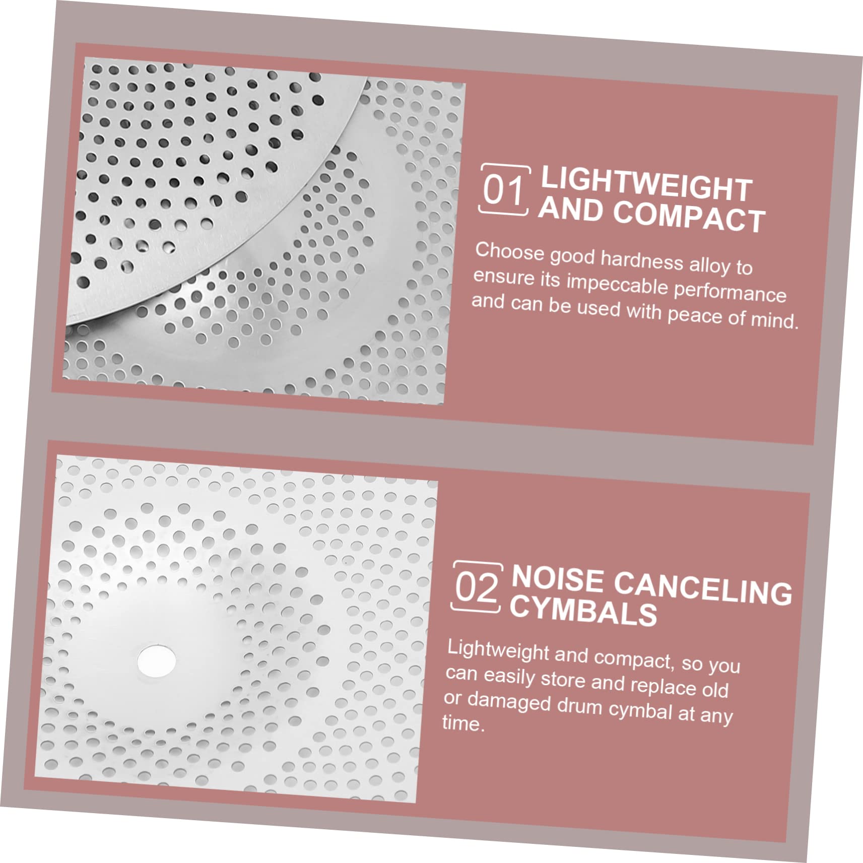 Drum Set Part 3pcs Alloy Drum Cymbal Low Volume Mute Cymbals Percussion Instrument Accessory for Drummers