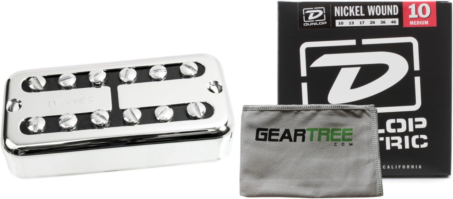TV Jones PTB-UVCHM Power'Tron Universal Mount Chrome Bridge Pickup w/Geartree C