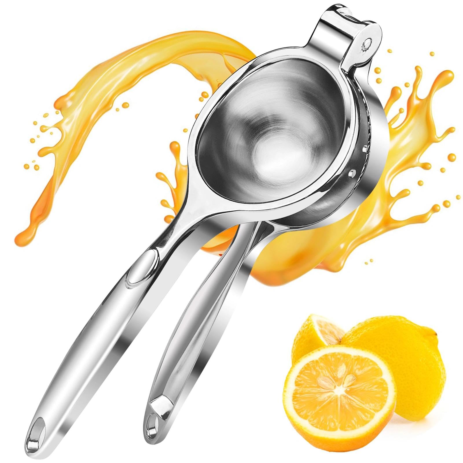 Ravytha Spremilimone Manuale, Spremi Limone Manuale, Spremiagrumi Professionale a Leva di Alluminio, con diametro di 7cm, Spremitiagrumi Manuale, per Cucina, Bar e Ristorante (Argento) - 2