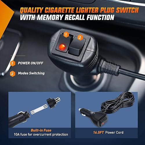 Miniatura 4 de Nilight Traffic Advisor - Barra de luz estroboscópica de emergencia 2 en 1, 17 pulgadas, 32 LED, 23 patrones de flash, luces direccionales de