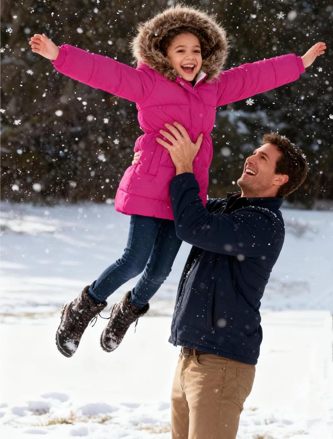 Belovecol Girls Winter Coat Hooded Puffer Jacket Warm Fleece Zipper Outerwear Jackets Coats 3-10T