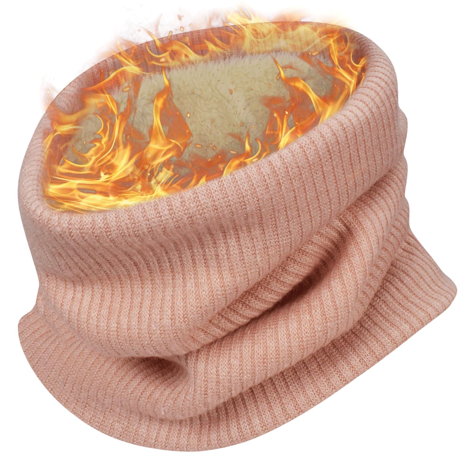 heekpek Neck Warmer Fleece Tube Scarf Winter Snood Infinity Scarf Unisex Thermal scarf Windproof Dustproof Skiing Double-Layer Snood for Mens Women Knitted Scarf-picture-23