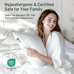 Caelorin Hypoallergenic Bamboo Viscose Breathable Pillows with Down Alternative Filling, King Size Set of 2, Fluffy Luxury Hotel Quality, Machine Washable, Oeko-Tex Certified