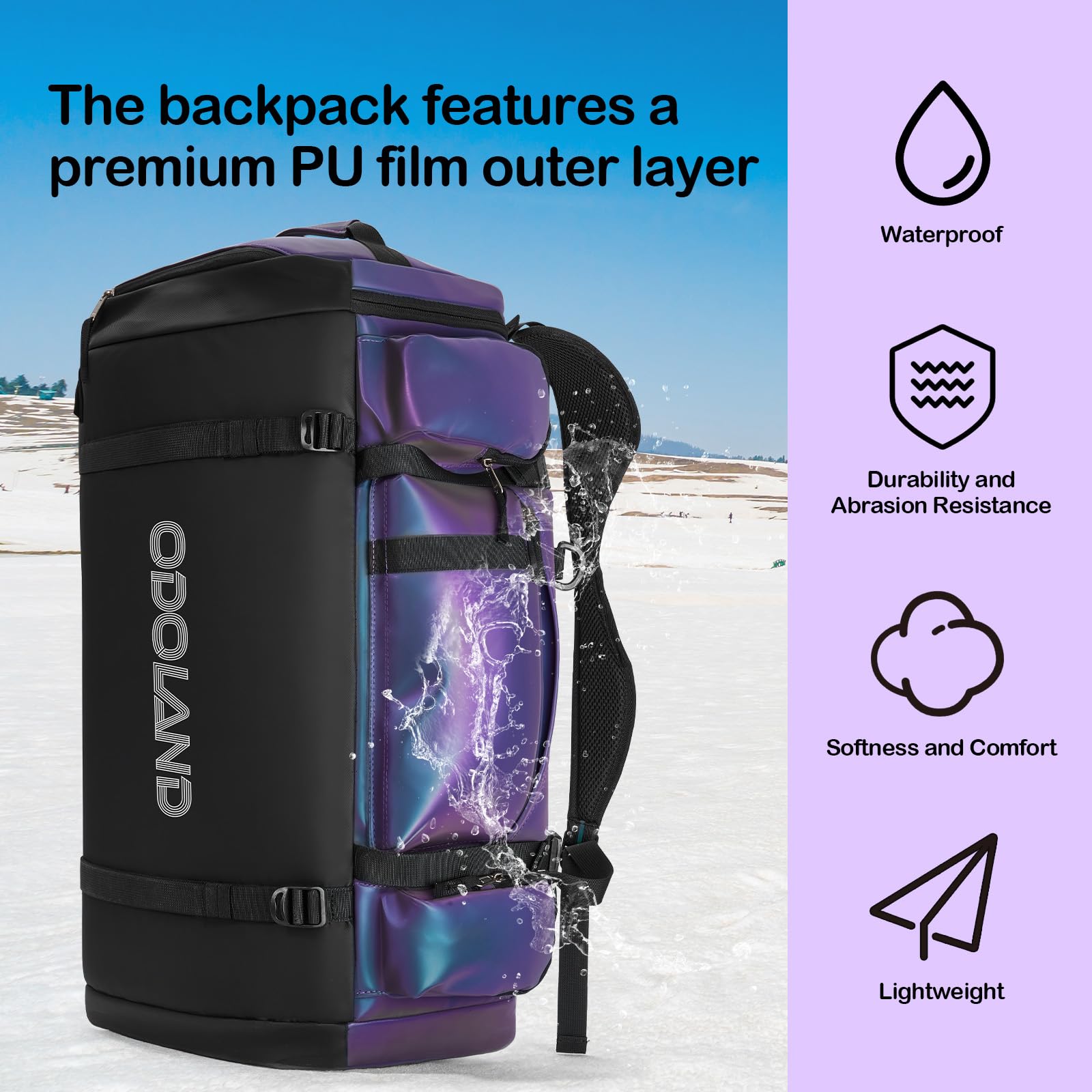 Amazon.co.jp: Odoland 65Lスキーブーツバッグ、20Lシューズケース付き