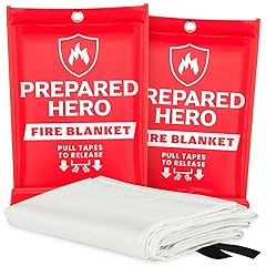 Emergency Fire Suppression Blanket - 2 Pack, 40' x 40' Fiberglass Blanket for Kitchen and Home