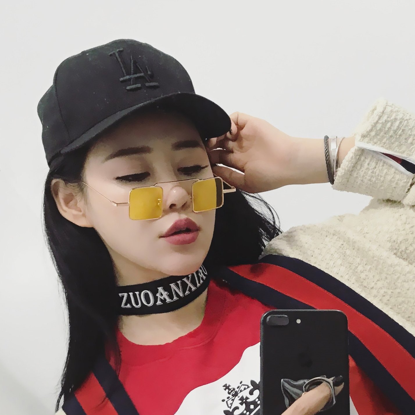 Hip-hop red sunglasses the female original night breeze revive old customs female round face of the sun mirror Han Ban Chao, ins Liu Hao, however glasses to tremble a sound