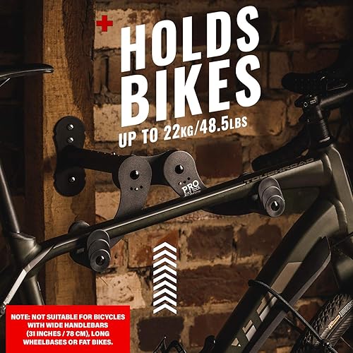 Miniatura 2 de PRO BIKE TOOL Soporte de pared para bicicleta, estante de almacenamiento horizontal para interiores para 1 bicicleta en el hogar, paquete de acero