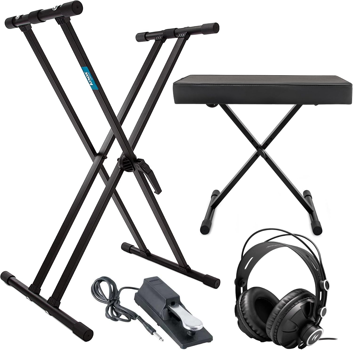 Nord Electro 6D 73 73-Note Semi-Weighted Waterfall Keybed Bundle with Adjustable Keyboard Stand, Adjustable Double X Bench, Sustain Pedal, and Closed-Back Headphones (5 Items)