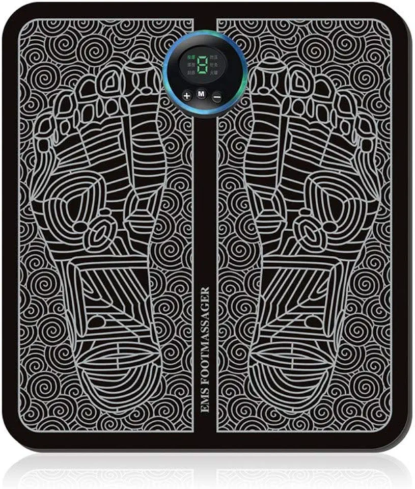 Massageador de pé EMS para remodelar as pernas, massageador elétrico EMS para pés, estimulador muscular, recarregável por USB, pulsos, de baixa frequência, massagem e circulação dos pés, máquina corporal