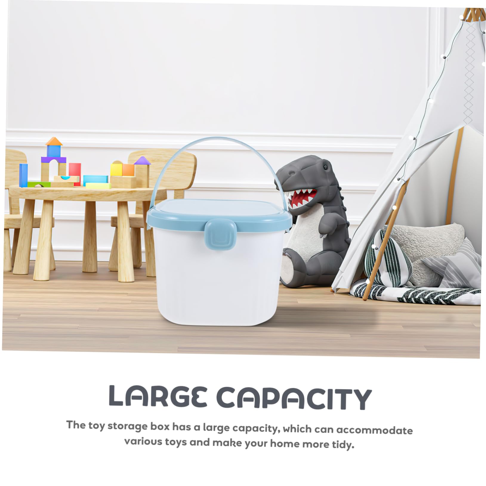 ABOOFAN Plastic Toy Storage Box with Handle Boys and Girls Toy Organizer Large Capacity Storage Bins