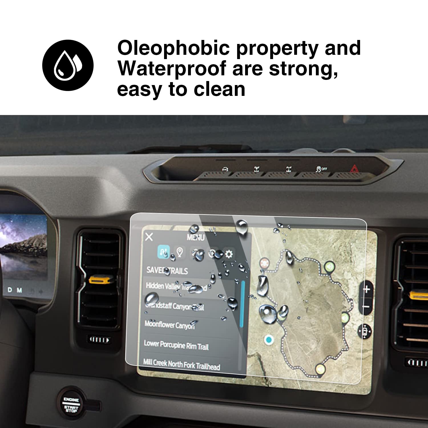 YEE PIN 2021 2022 Bronco SYNC4 U725 Screen Protector 8 Inch HD Clear Infotainment Navigation Display, Tempered Glass Protective Film For Bronco U725...