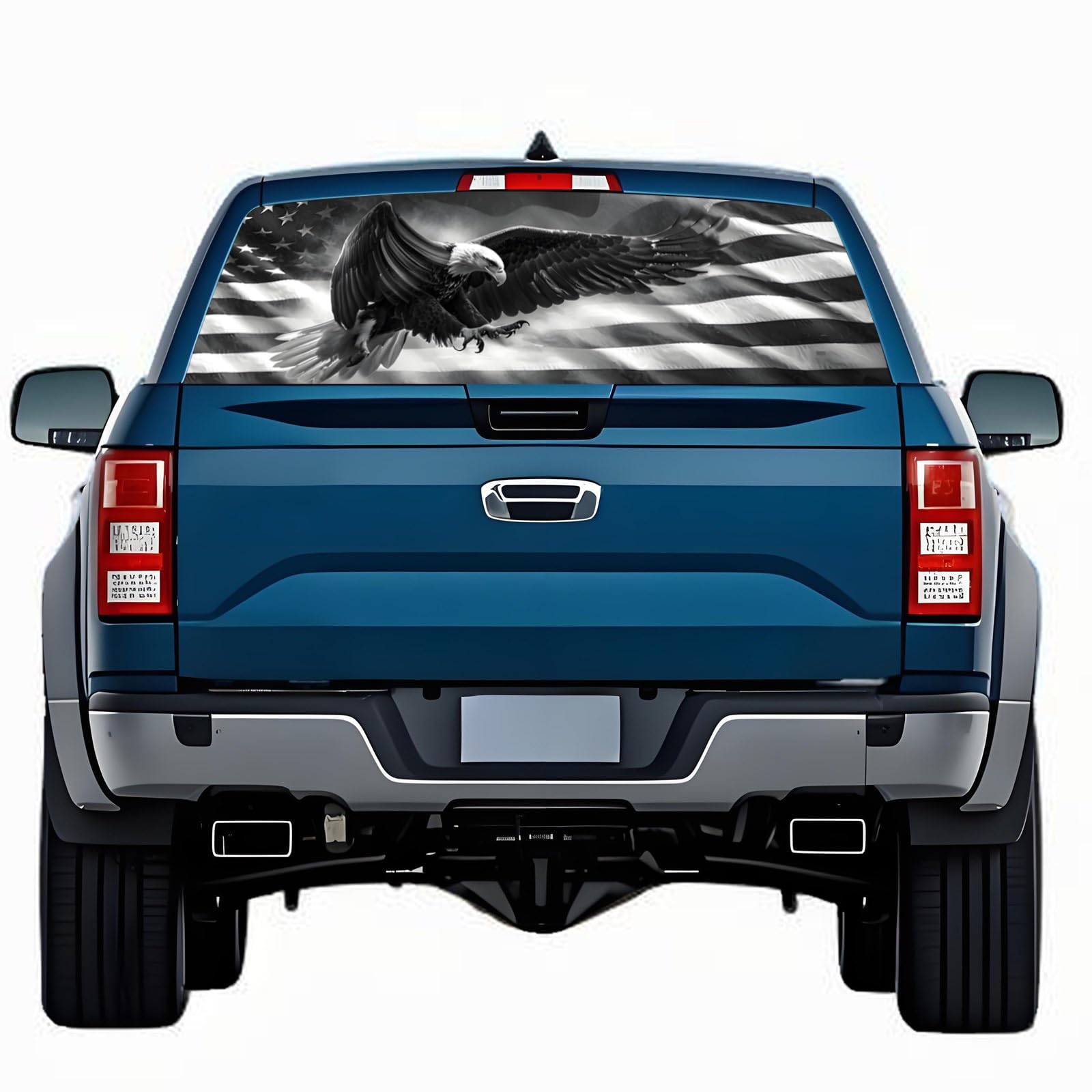 Rear Window Decals for Trucks - 65x17.3 in Back Window American Flag Decals Fit Most Pickup Trucks SUV, Vinyl Back Window Decal Truck Rear Window Graphics for Personalized