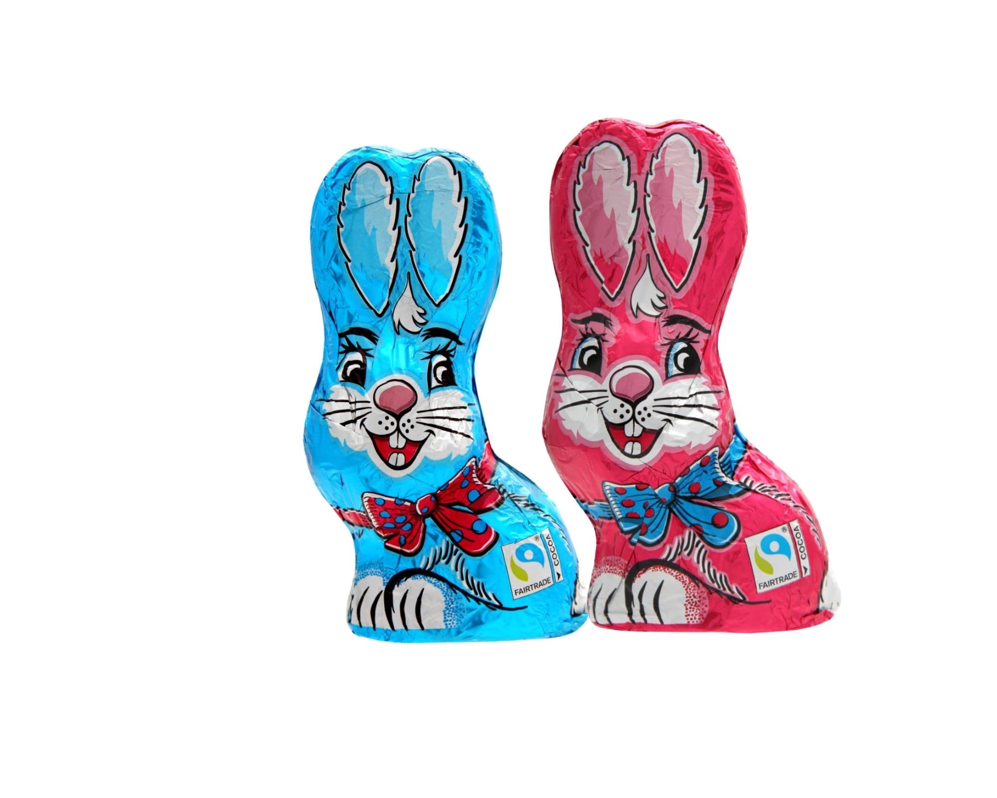 2 Pack Of Foiled Easter Bunny Β |Β 1 x Pink Sitting Bunny & 1 X Blue Sitting BunnyΒ |Β Great For Easter Egg Hunts y Β | Great Gift For Easter Β |Β 120 g (Pink And Blue)