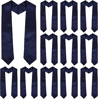 12Pcs Unisex Plain Graduation Stole Bulk 60"/72