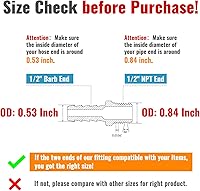 Vista 21 de SUNGATOR - Juego de 12 accesorios para tubería de latón, accesorios para manguera