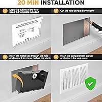 Vista 3 de Caja fuerte oculta de pared Elder Welder® con cubierta de ventilación de aire Fácil de instalar Cerradura de combinación Se ajusta