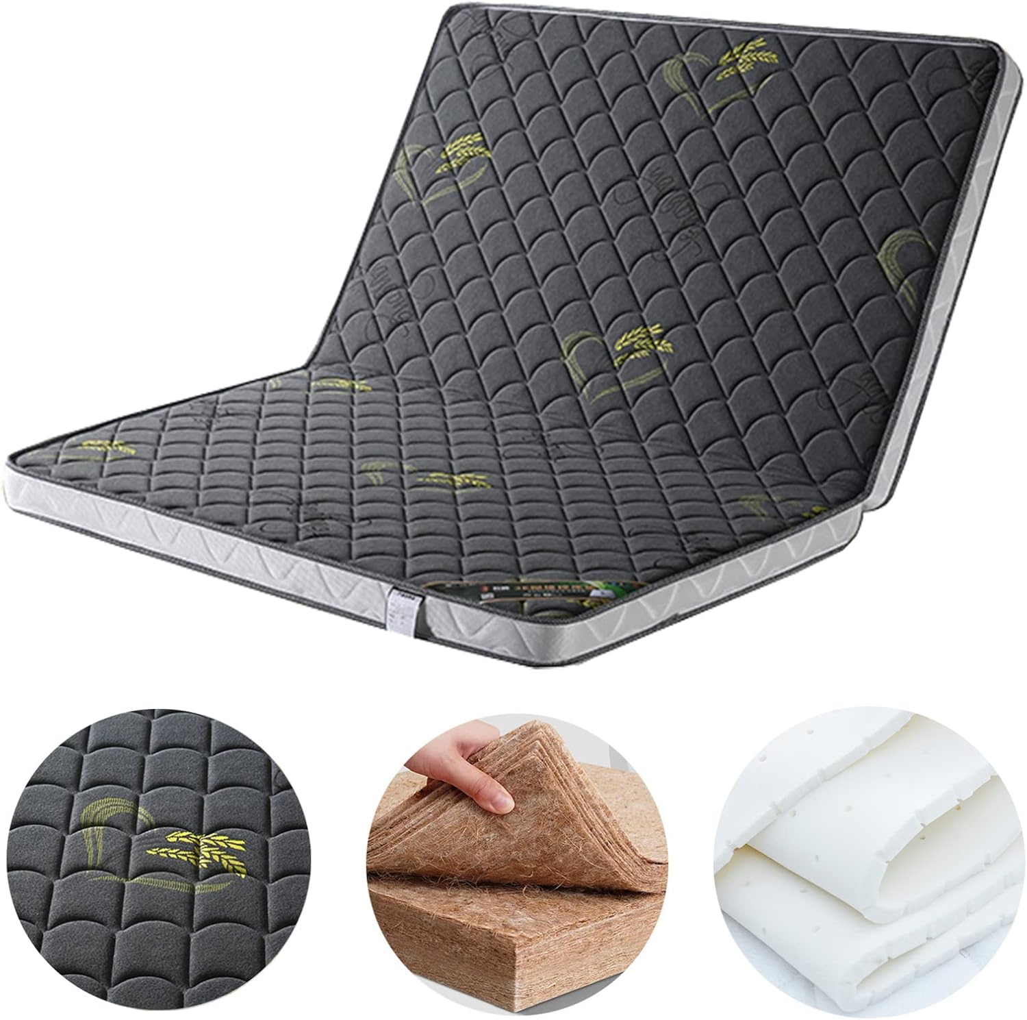 LZTENRETO Firm Coconut Palm Mattress Organic Coconut Coir