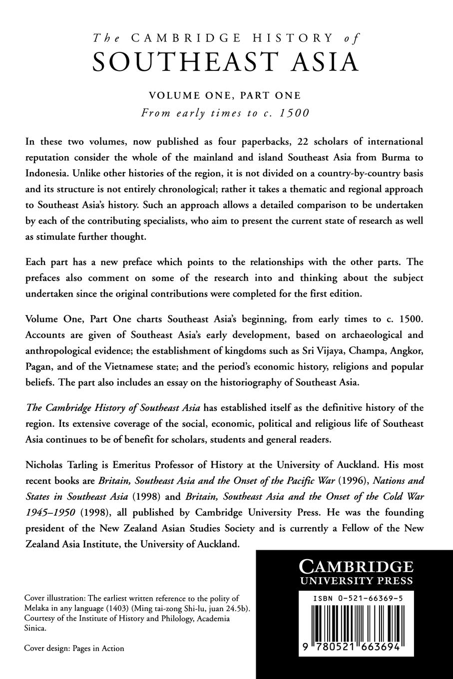 The Cambridge History of Southeast Asia: Volume One, Part One, from Early Times to c.1500