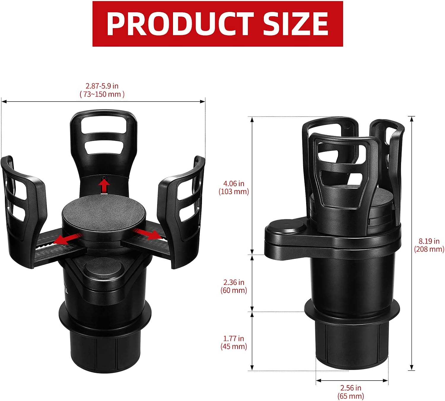 Multifunctional Car Cup Holder Adjustable Image