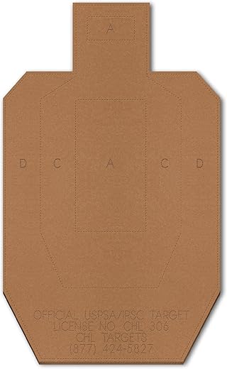 Official Uspsa Targets - Ipsc Cardboard Targets for Shooting - Regulation Size 30x18in, Tactical Silhouette Cardboard Paper for Shooting Range Practice, Heavy-Duty Torso, Durable Design