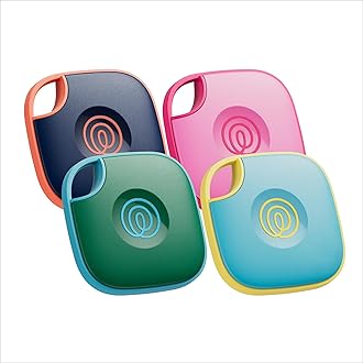 by Life360 Mate - Bluetooth Tracker, Keys Finder and Item Locator for Keys, Bags and More. Phone Finder. Both iOS and Android Compatible. 4-Pack (Colors)