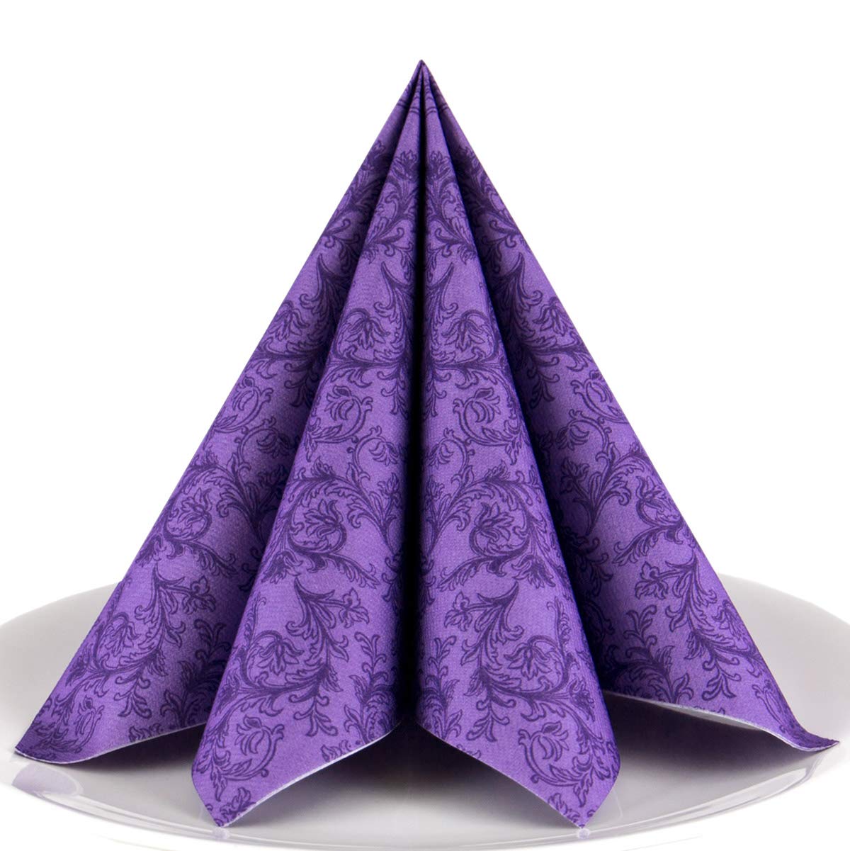 Servietten Ornament lila Premium Airlaid, STOFFÄHNLICH | 125 Stück | 40 x 40cm | Hochzeitsserviette | hochwertige edle Serviette für Hochzeit, Geburtstag, Party, Taufe, Kommunion | made in Germany
