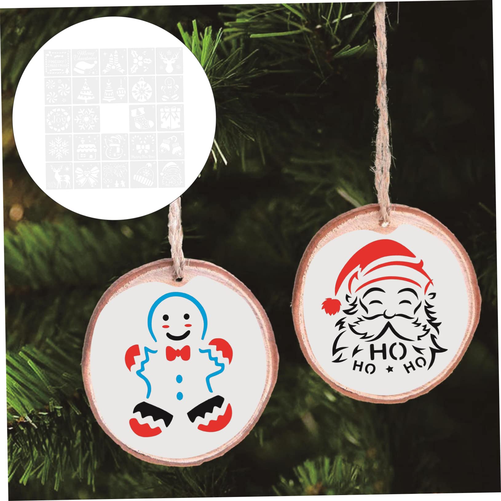 VILLCASE 72pezzi Stencil Natale per Pittura Creativa Template Hollow per Decorazioni Festive per attività Fai da Te e Lavoretti