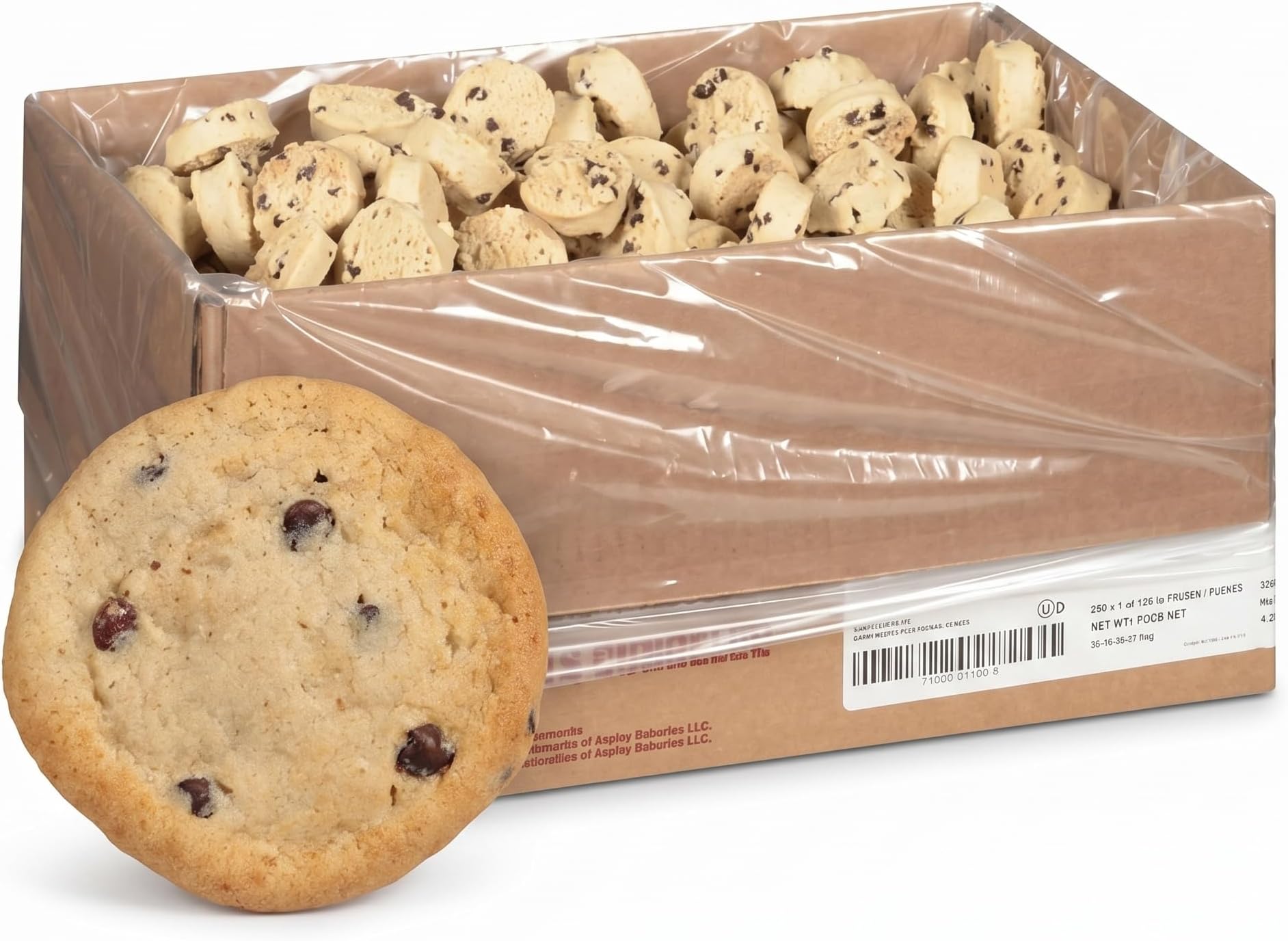 Value Zone Chocolate Chip Frozen Cookie Dough - Ready to Bake, 1 Oz Pre-portioned Pieces, 320 Count Bulk Case