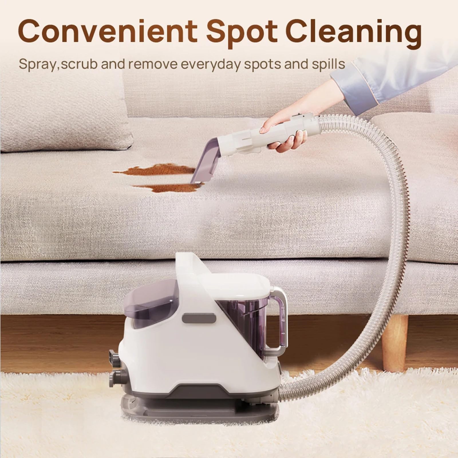 Macchina per la pulizia della moquette/tappezzeria portatile multiuso, shampoo per pulizia profonda per uso domestico, pulisce tappeti, tappezzerie e auto,A