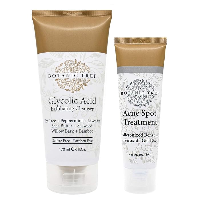 Buy Botanic Tree Glycolic Acid Face Wash Exfoliating Cleanser 6oz w/10