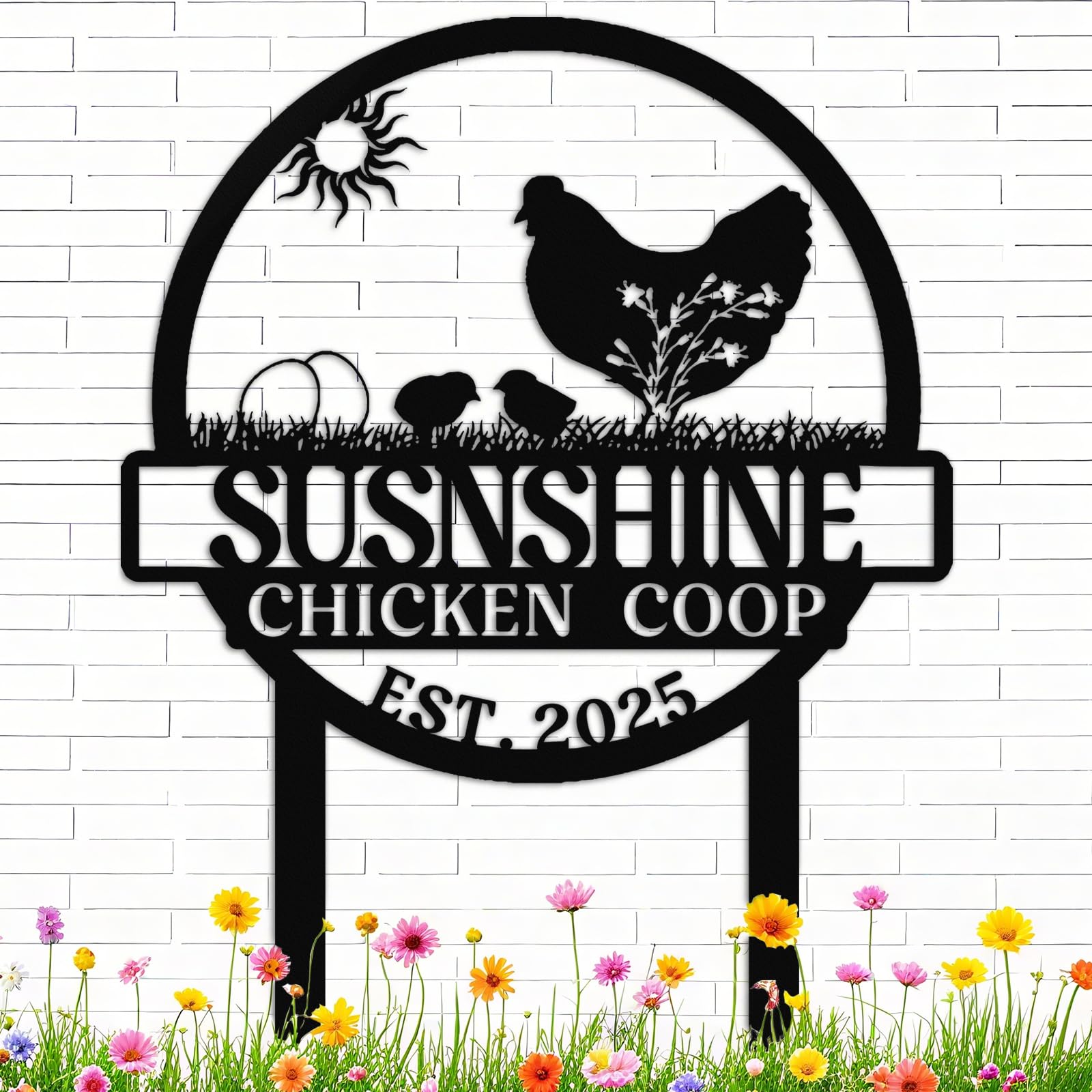 GemMyShin Custom Chicken Coop Signs, Personalized Fluffy Butt Hut Chicken Sign, Chicken Coop Accessories, Rustic Farmhouse Chicken Yard Decor, Custom Chicken Name Plaque for Outdoor Garden