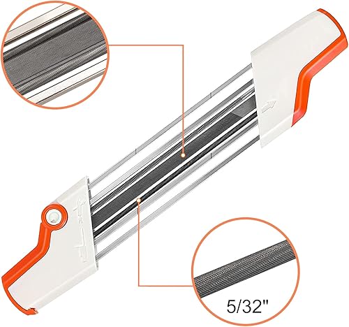 Miniatura 2 de Afilador de motosierra 2 en 1 de 732 pulgadas (0.217 in), cadena de sierra de 404 pulgadas, herramienta de afilado de sierra de cadena fácil de