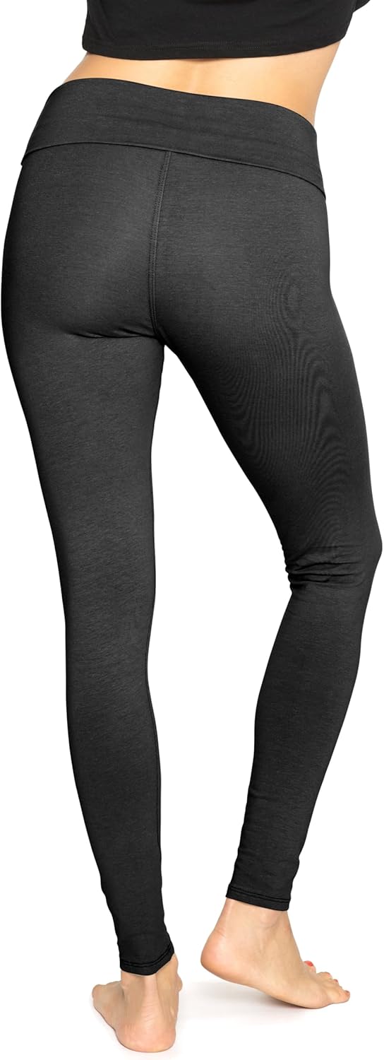 STRETCH IS COMFORT Women’s Cotton Foldover Waist Yoga Leggings, Plus, Knee or Full Length Bottoms | S–5X - Image 3